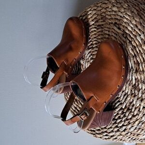 Kork-Ease Brown Leather Mules